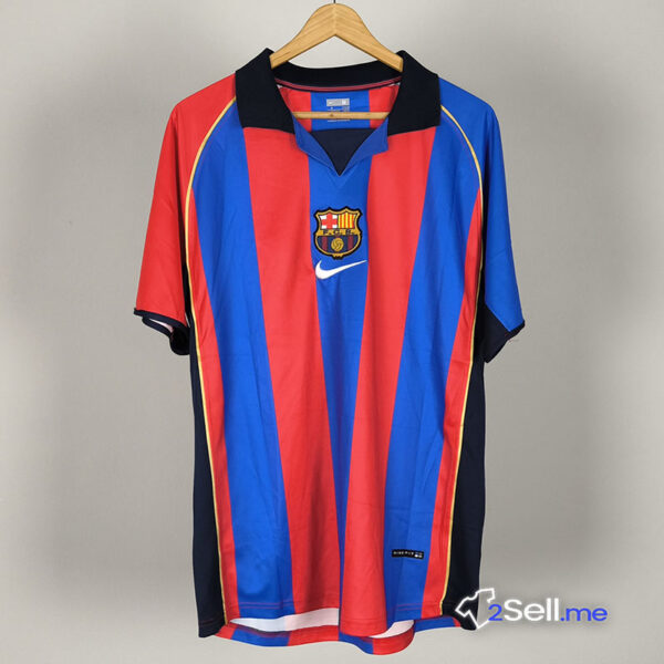 Prima Maglia Barcellona 01/02 Rivaldo (Versione Fan) - Taglia M