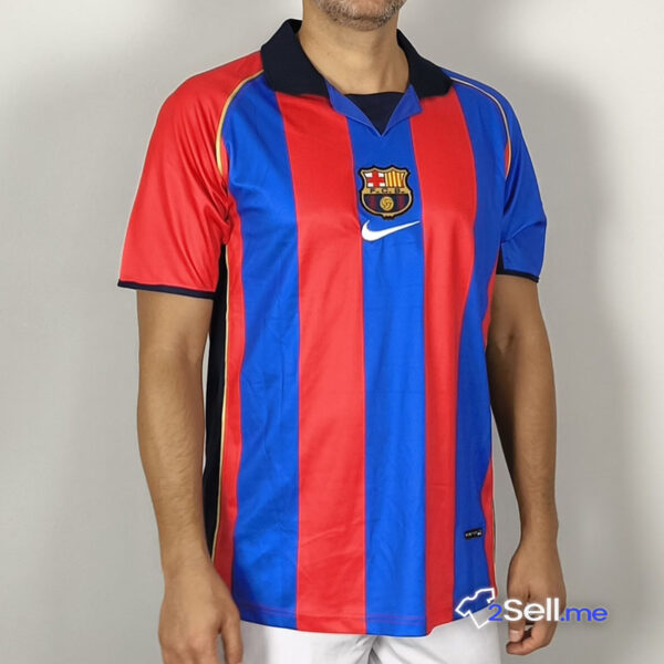 Prima Maglia Barcellona 01/02 Rivaldo (Versione Fan) - Taglia M - immagine 11